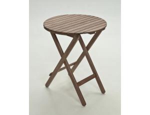 Round folding table and armless chairs